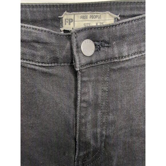 Free people love forever cowgirl studded embellished gray denim flare jeans 25 - Picture 6 of 13